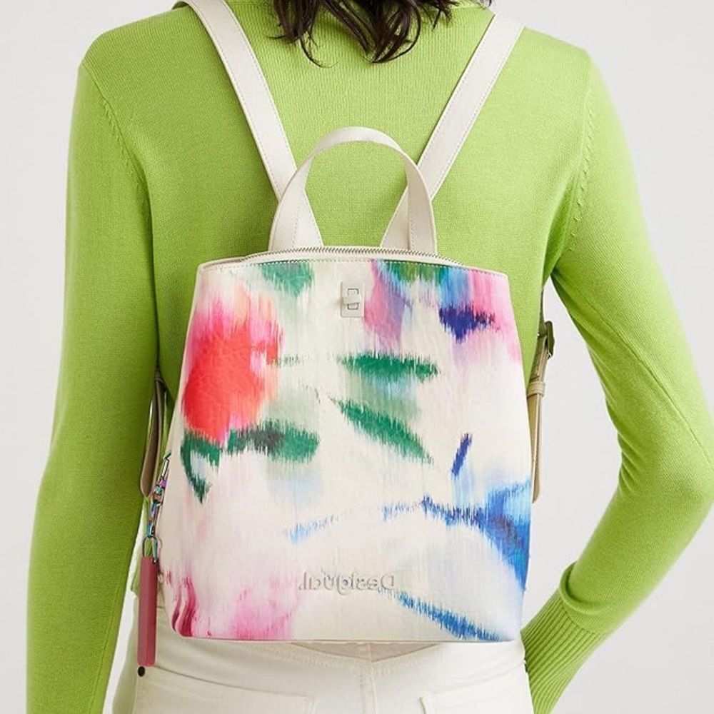 Desigual Focus Floral Arty Sumymini Backpack 22SAKP10 White Pastel Bag